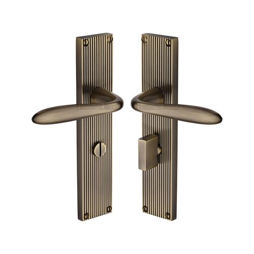 Sutton Reeded Door Handle on Plate