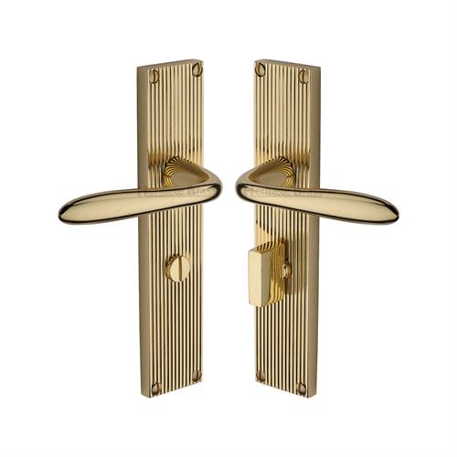 Sutton Reeded Door Handle on Plate