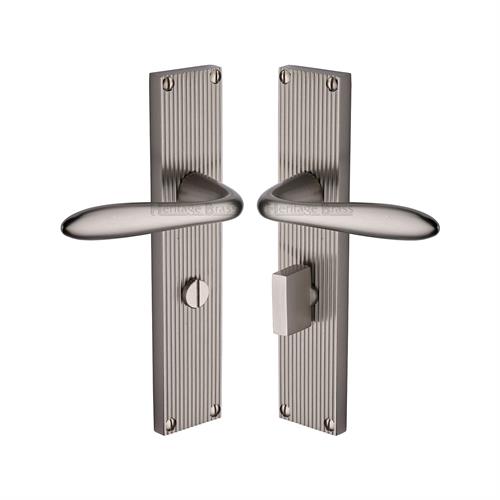 Sutton Reeded Door Handle on Plate