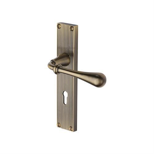 Roma Reeded Door Handle on Plate