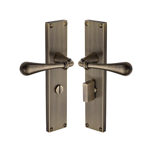 Roma Reeded Door Handle on Plate