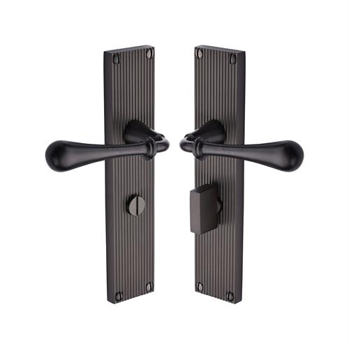 Roma Reeded Door Handle on Plate