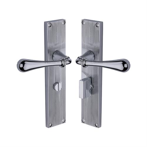 Roma Reeded Door Handle on Plate