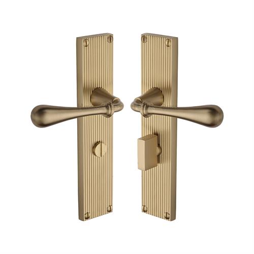 Roma Reeded Door Handle on Plate