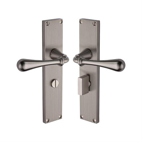 Roma Reeded Door Handle on Plate