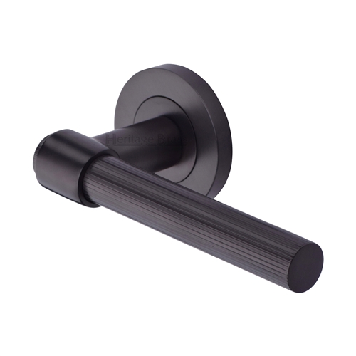 Heritage Brass Linear Fountain Lever on Rose in Matt Bronze