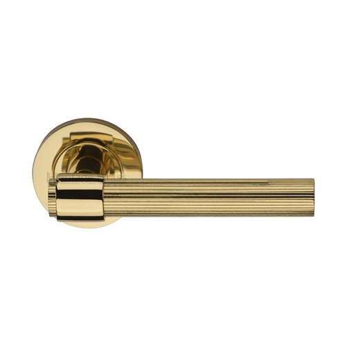 Heritage Brass Linear Fountain Lever on Rose in Polished Brass