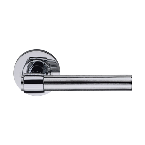 Heritage Brass Linear Fountain Lever on Rose in Polished Chrome