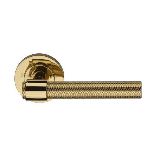 Heritage Brass Knurled Fountain Lever on Rose in Polished Brass