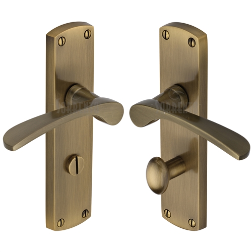 Sorrento Luca Door Handle on Plate in Antique on Zinc