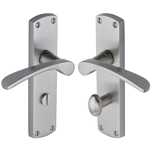 Sorrento Luca Door Handle on Plate in Satin Nickel on Zinc