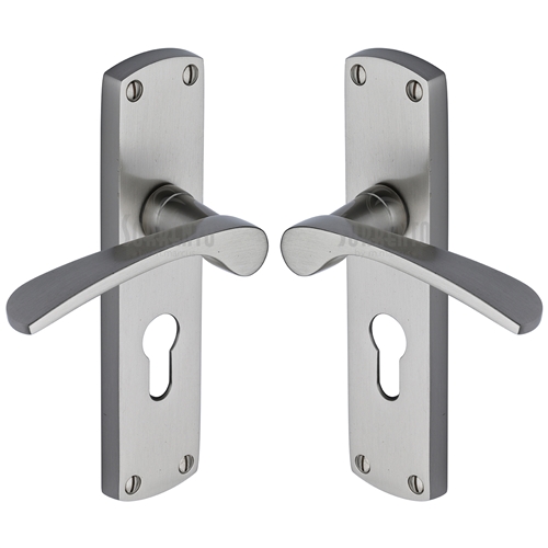 Sorrento Luca Door Handle on Plate in Satin Nickel on Zinc