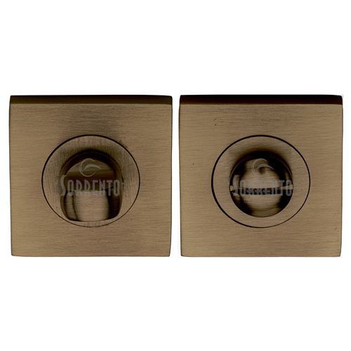 Square Sorrento Thumbturn & Emergency Release  in Antique on Zinc