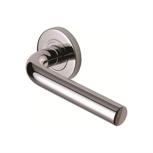 Tubular Door Handle on Round Rose