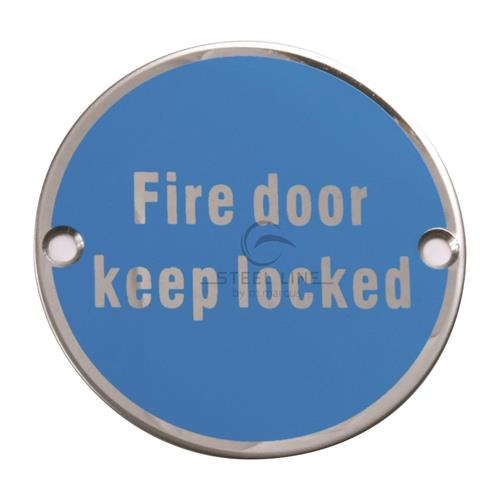 Fire Door Keep Locked Engraving