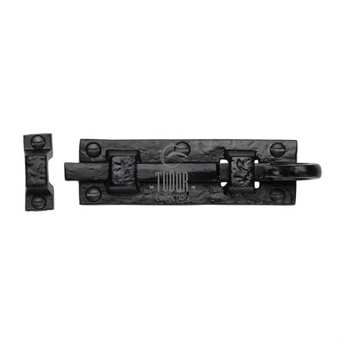 Tudor Door Bolt Straight Black Iron