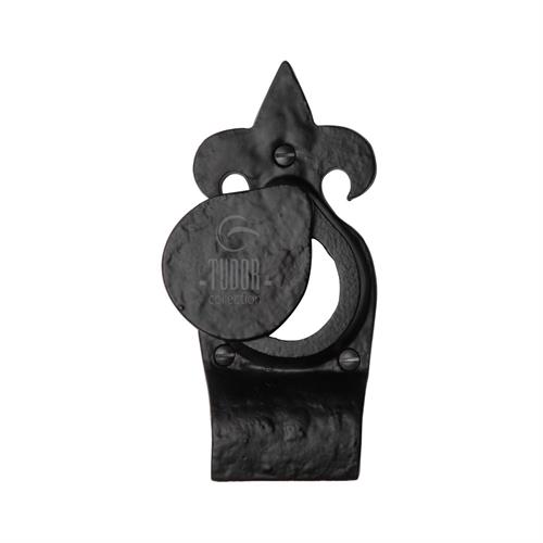 Tudor Cylinder Pull with cover Black Iron