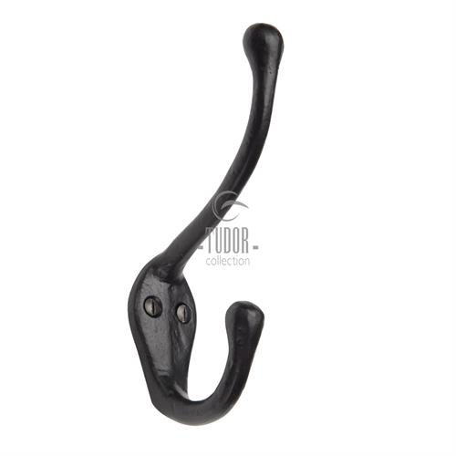 Tudor Hat & Coat Hook Black Iron