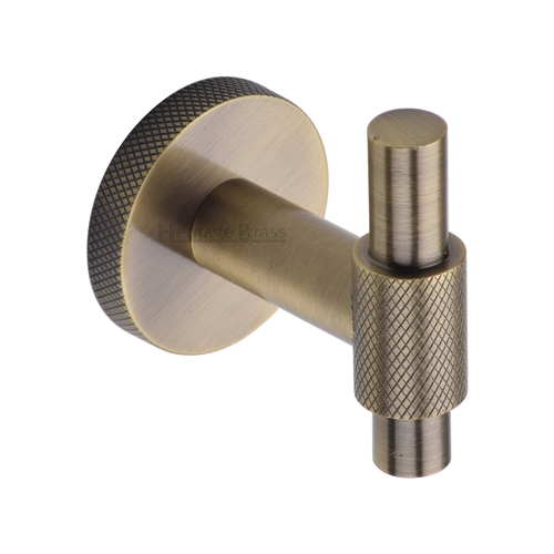 Heritage Brass Knurled Bar Hook in Antique Brass
