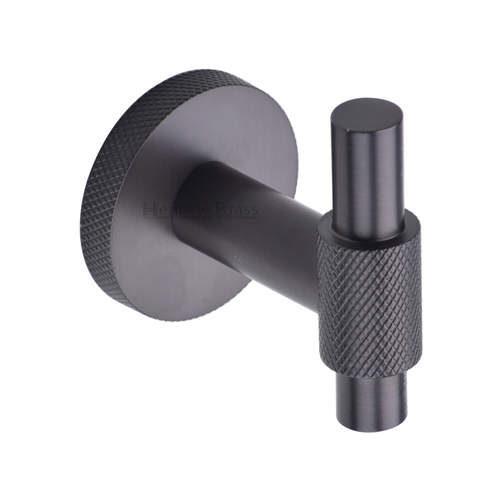 Heritage Brass Knurled Bar Hook in Matt Bronze