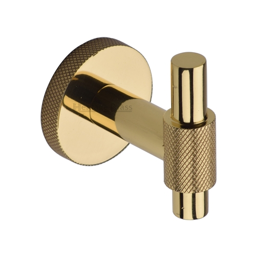 Heritage Brass Knurled Bar Hook in Polished Brass