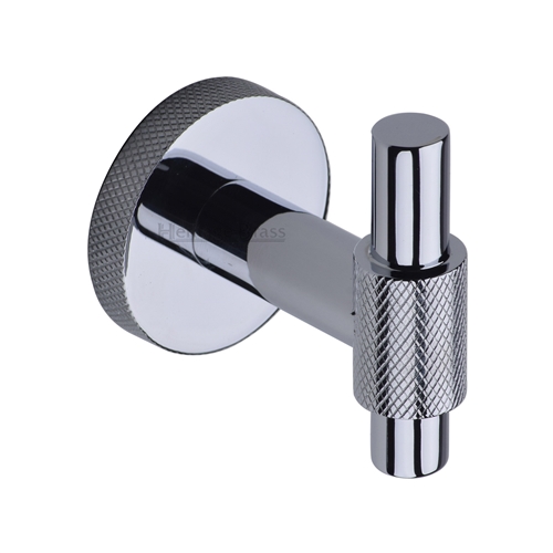 Heritage Brass Knurled Bar Hook in Polished Chrome