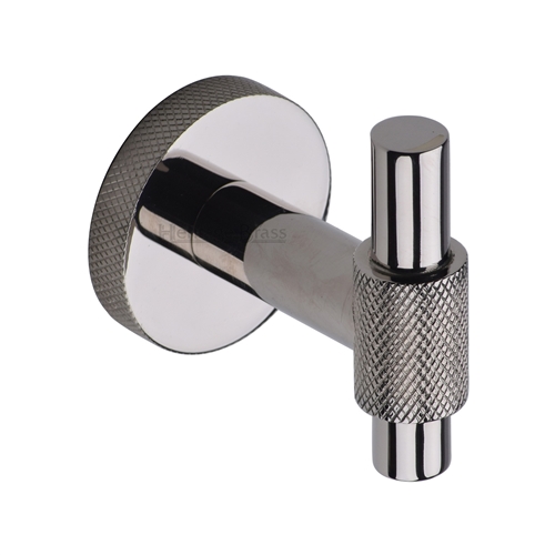 Heritage Brass Knurled Bar Hook in Polished Nickel Finish