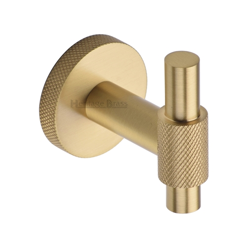 Heritage Brass Knurled Bar Hook in Satin Brass