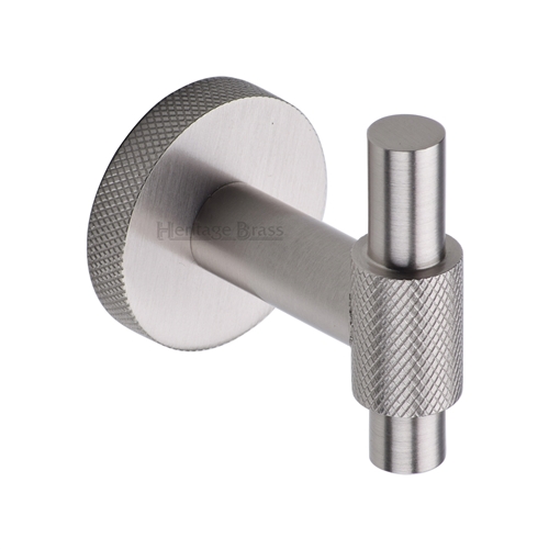 Heritage Brass Knurled Bar Hook in Satin Nickel