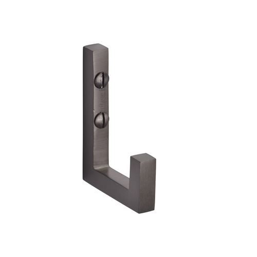 Square Single Robe Hook in Matt Bronze