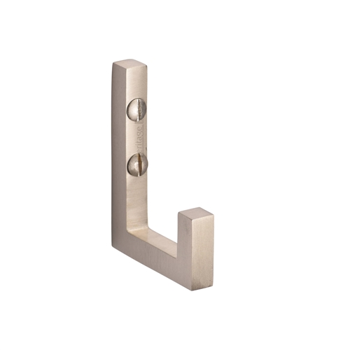 Square Single Robe Hook in Satin Nickel