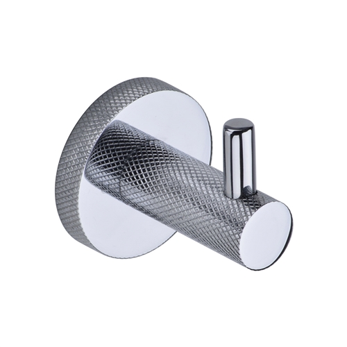 Heritage Brass Knurled Hook with Peg in Polished Chrome