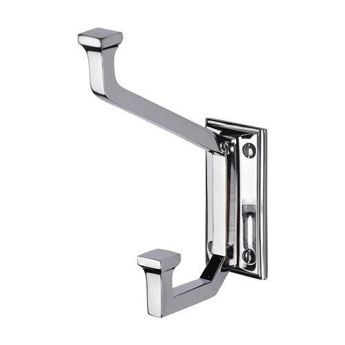 Heritage Brass Rectangular Hat and Coat Hook in Polished Chrome