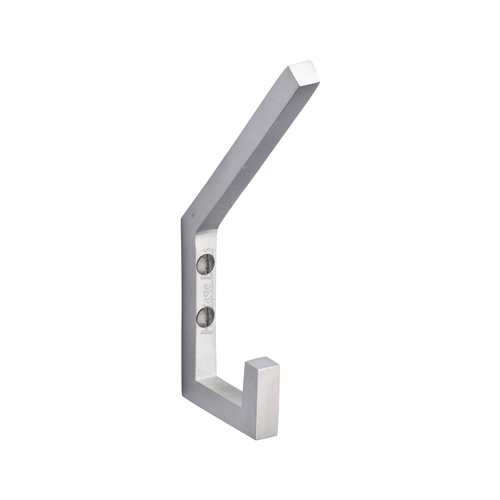 Heritage Brass Square Double Robe Hook in Satin Chrome