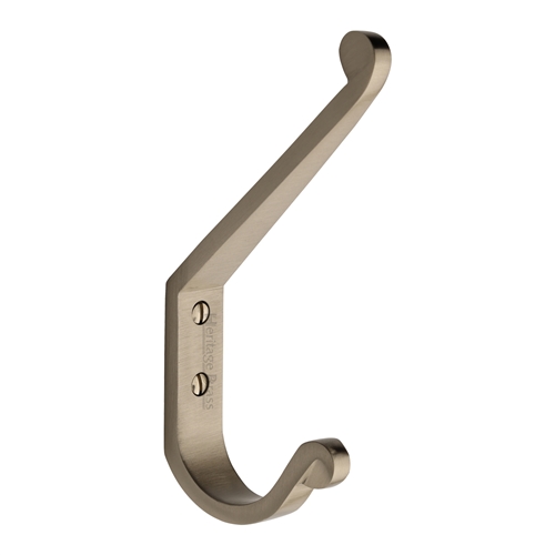 Heritage Brass Angle Hook in Satin Nickel