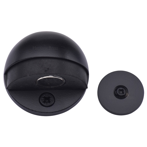 Heritage Brass Round Shielded Magnetic Door Stop in Matt Black