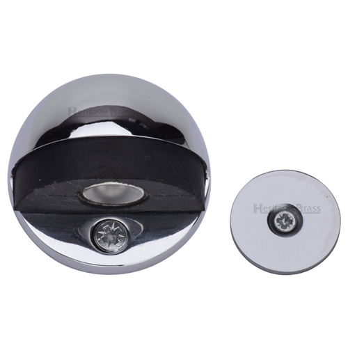 Heritage Brass Shielded Door Stop in Polished Chrome