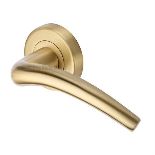 Door Handles - Door Handles on Rose - Wing - Heritage Brass Door