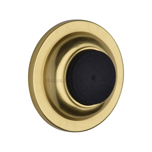 Heritage Brass Wall Mounted Door Stop in Unlacquered Brass