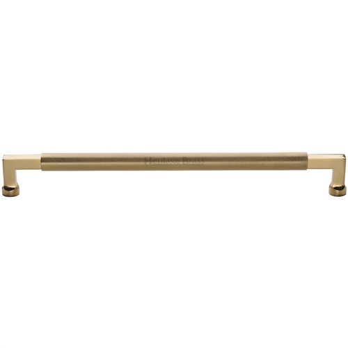 Bauhaus Knurled Door Pull Handle in Polished Brass