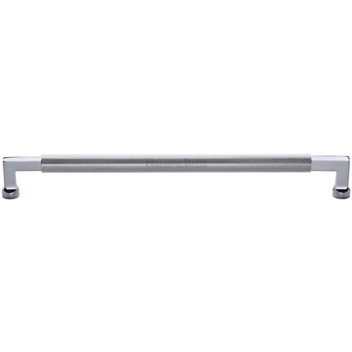 Bauhaus Knurled Door Pull Handle in Polished Chrome