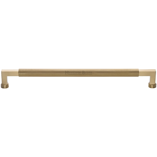 Bauhaus Knurled Door Pull Handle in Satin Brass