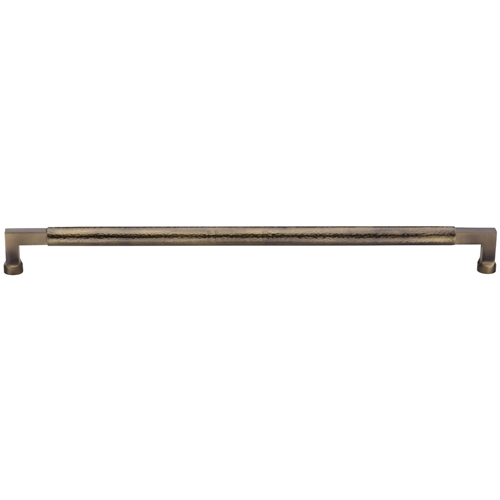 Heritage Brass Door Pull Handle Hammered Bauhaus Design
