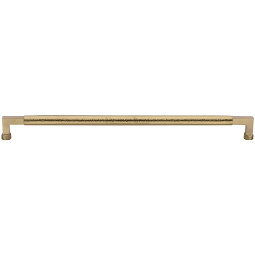 Heritage Brass Door Pull Handle Hammered Bauhaus Design