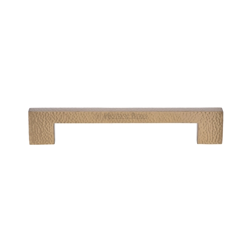 Metro Hammered Door Pull Handle in Satin Brass