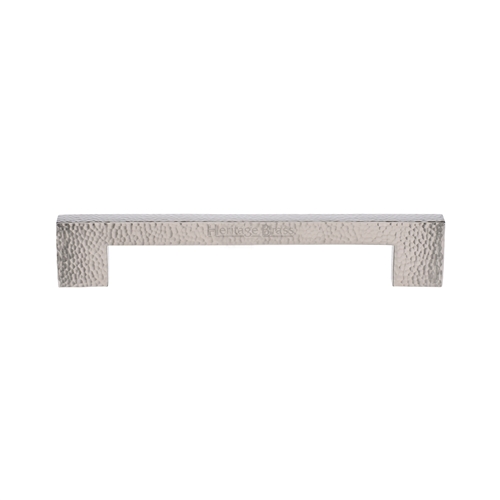 Metro Hammered Door Pull Handle in Satin Nickel