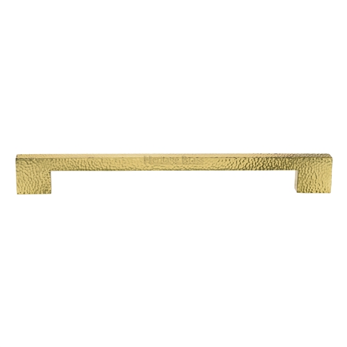Metro Hammered Door Pull Handle in Polished Brass