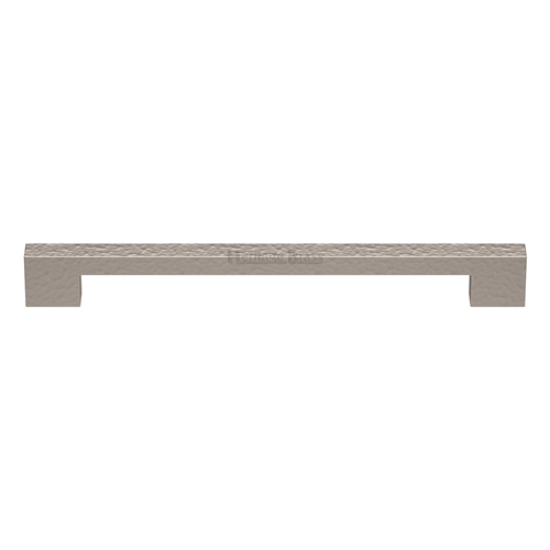 Metro Hammered Door Pull Handle in Satin Nickel