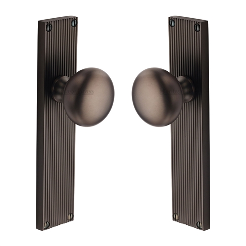 Victoria Reeded Mortice Knob on Plate