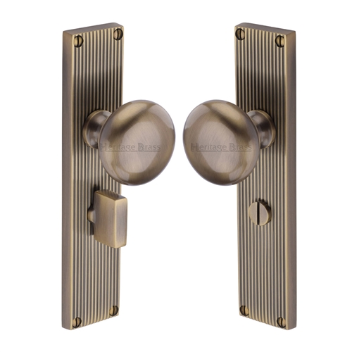 Victoria Reeded Mortice Knob on Plate